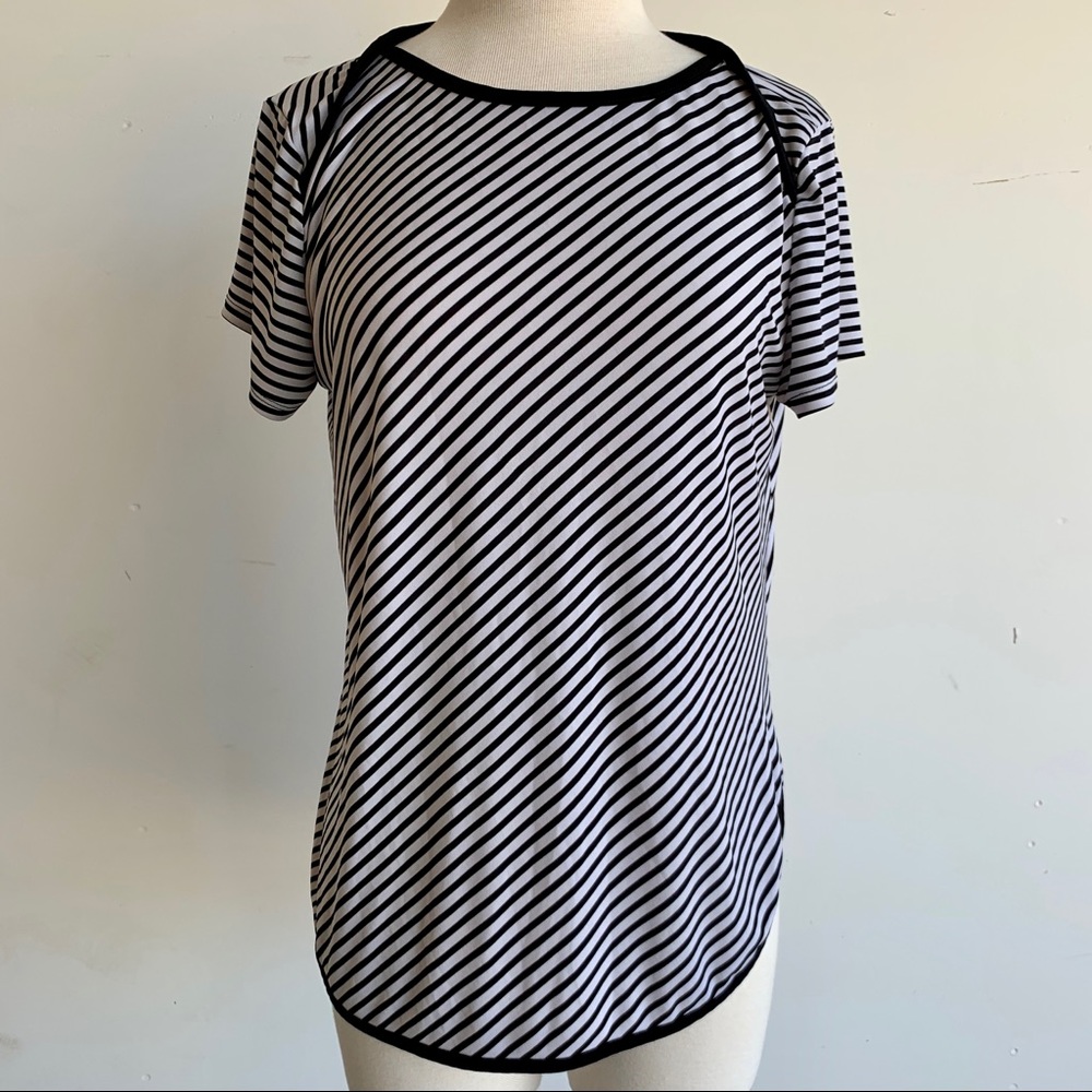 Susan Lawrence Black and White Stripe Blouse